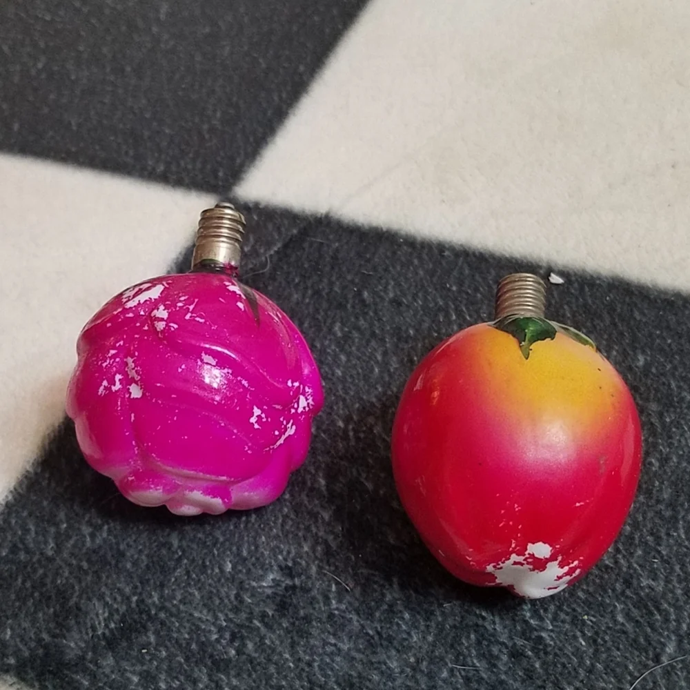 Antique Handpainted Christmas Figurine Light Bulbs